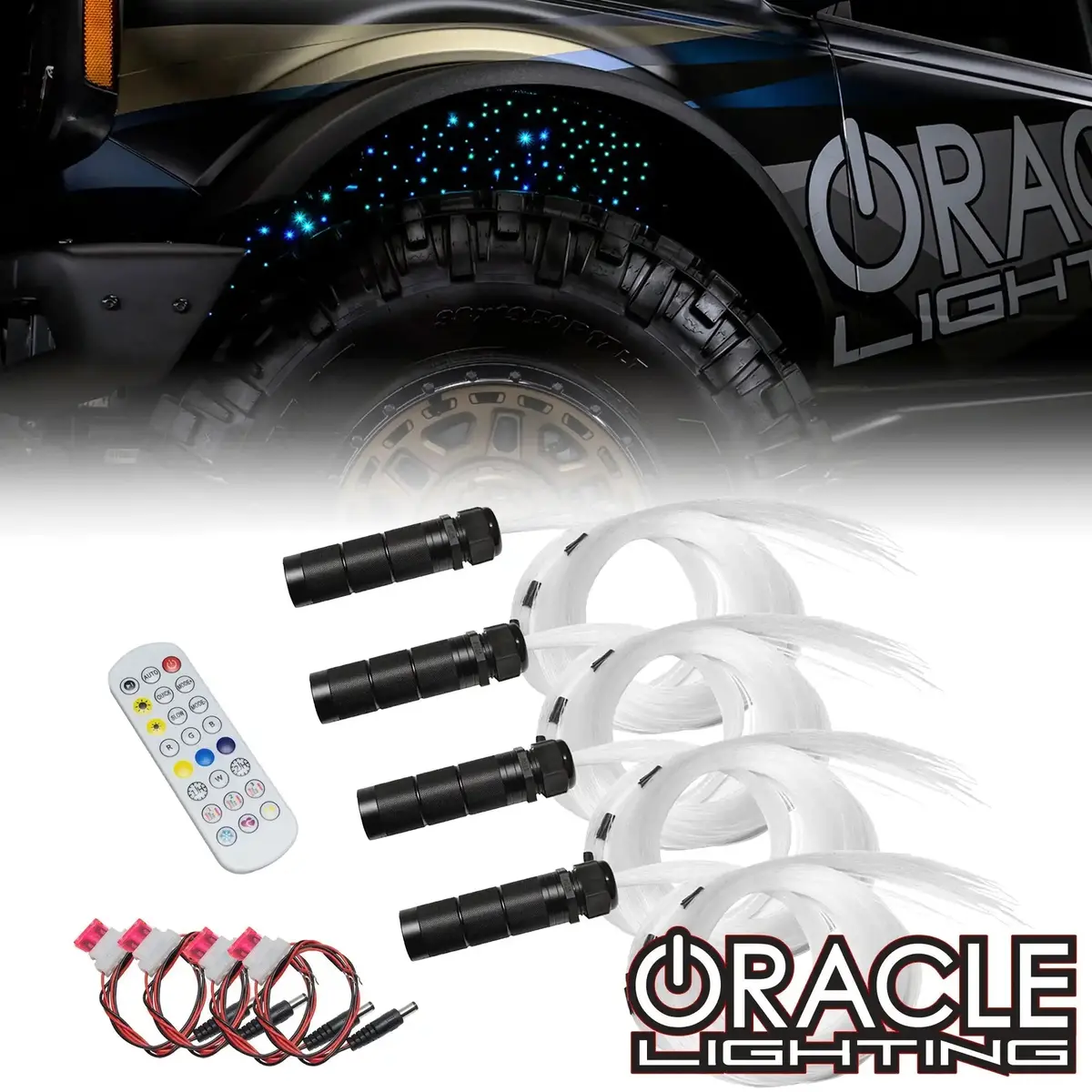 Oracle Lighting Fiber Optic Wheel Liner Colorshift Rgb+W Kit - 40W Led/ 600 Fibers 1