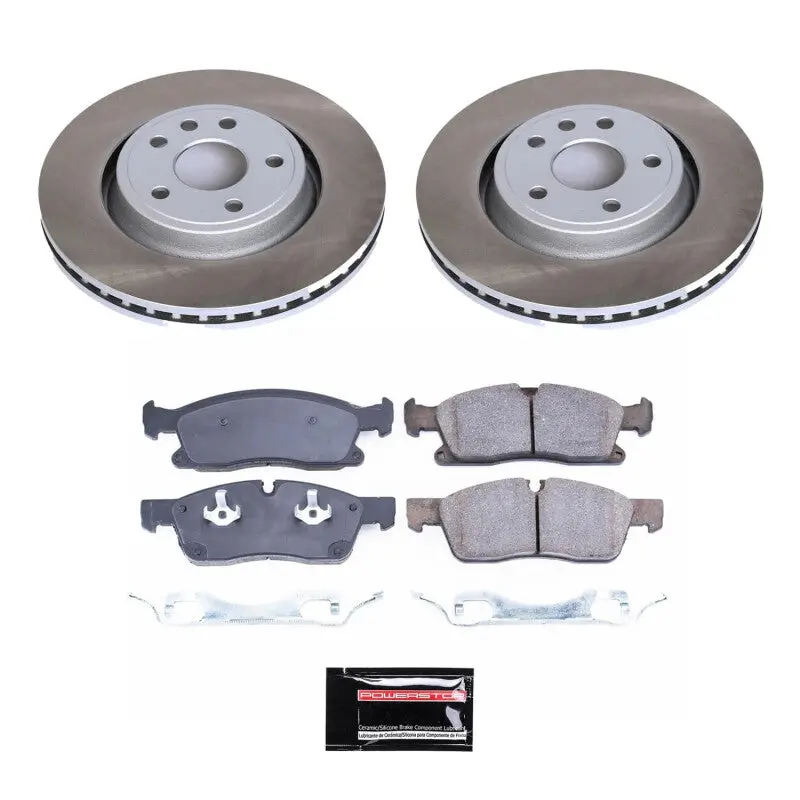 Power Stop 13-15 Jeep Grand Cherokee Front Semi-Coated Rotor Kit 1