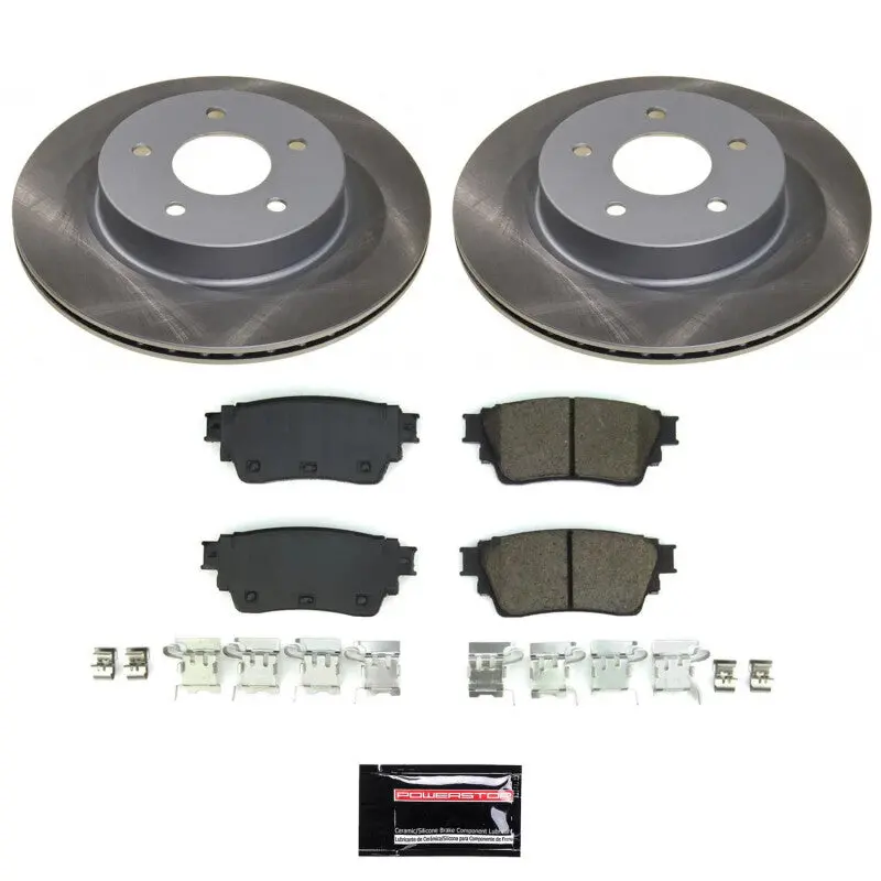 Power Stop 21-23 Nissan Rogue Rear Semi-Coated Rotor Kit 1