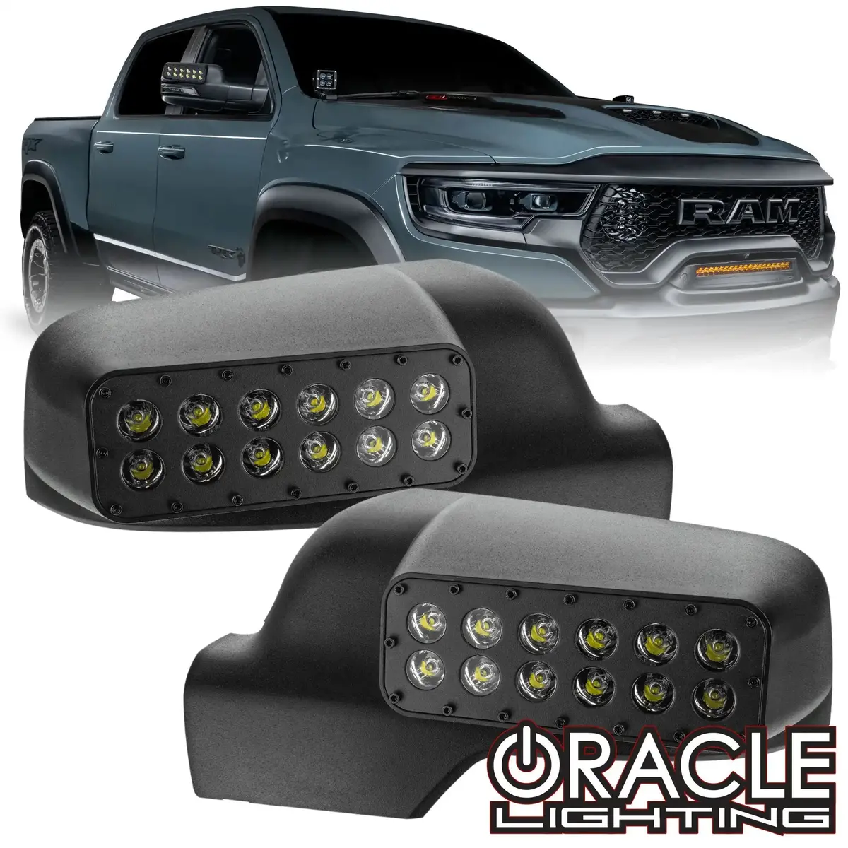 2019-2026 Ram 1500 Dt Led Off-Road Side Mirror Ditch Lights 1
