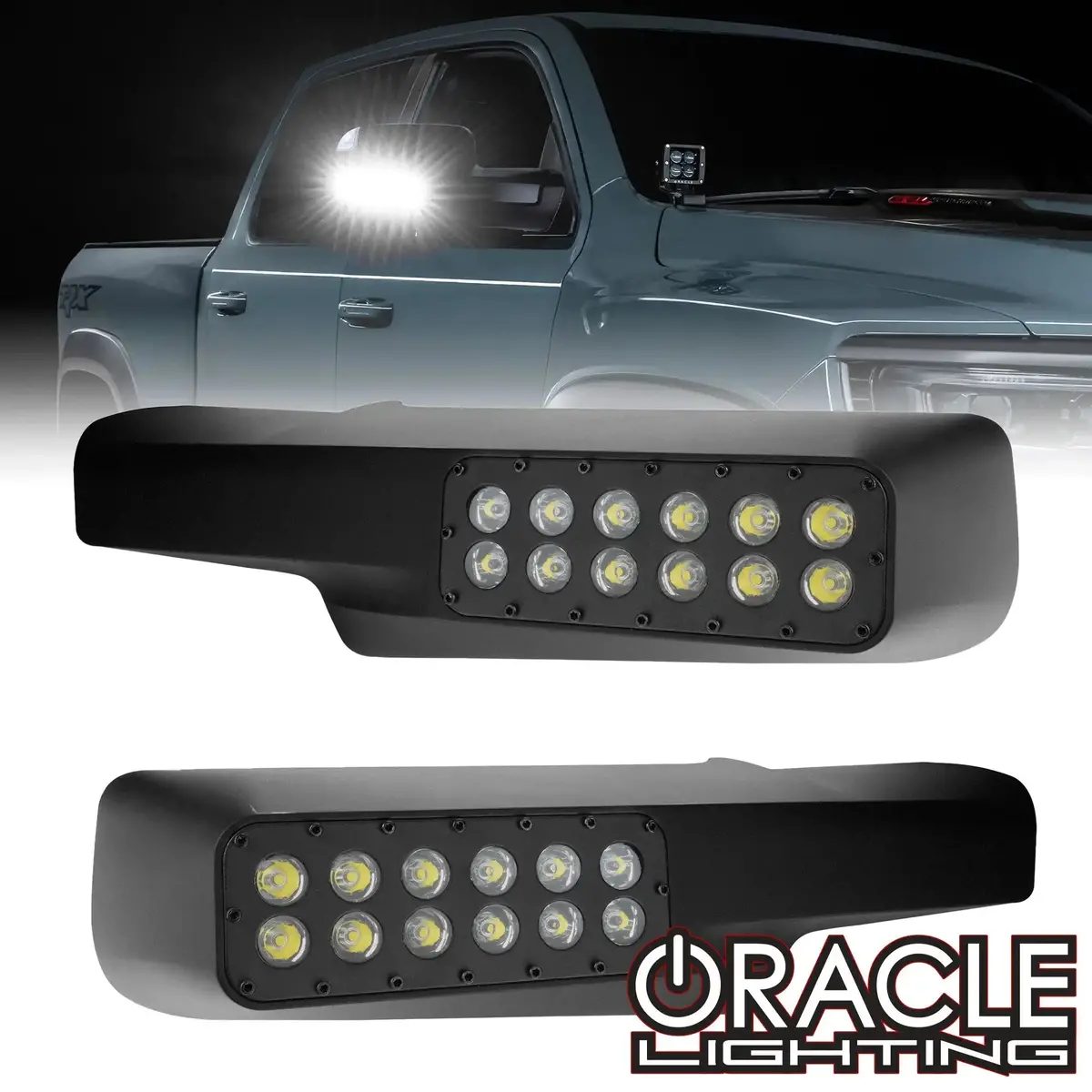 2010-2022 Ram Tow 1500/2500/3500 Led Off-Road Side Mirrors Ditch Lights 1
