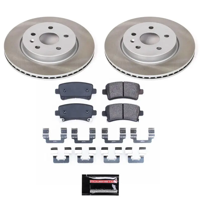 Power Stop 10-11 Saab 9-5 Rear Semi-Coated Rotor Kit 1