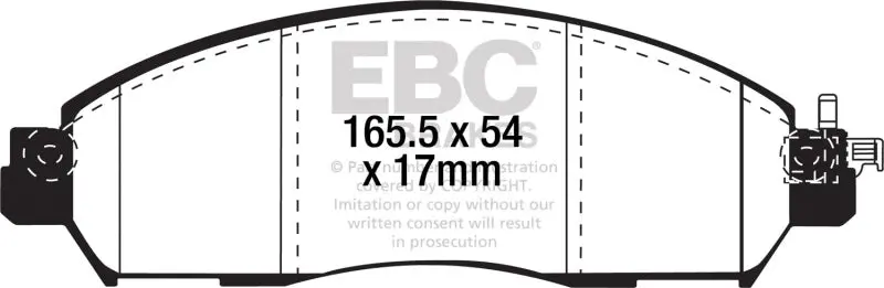 Ebc 17+ Nissan Leaf Electric Ultimax Front Brake Pads 1