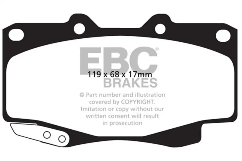 Ebc 99-04 Toyota Tacoma 4Wd 2.7 Ultimax2 Front Brake Pads 1