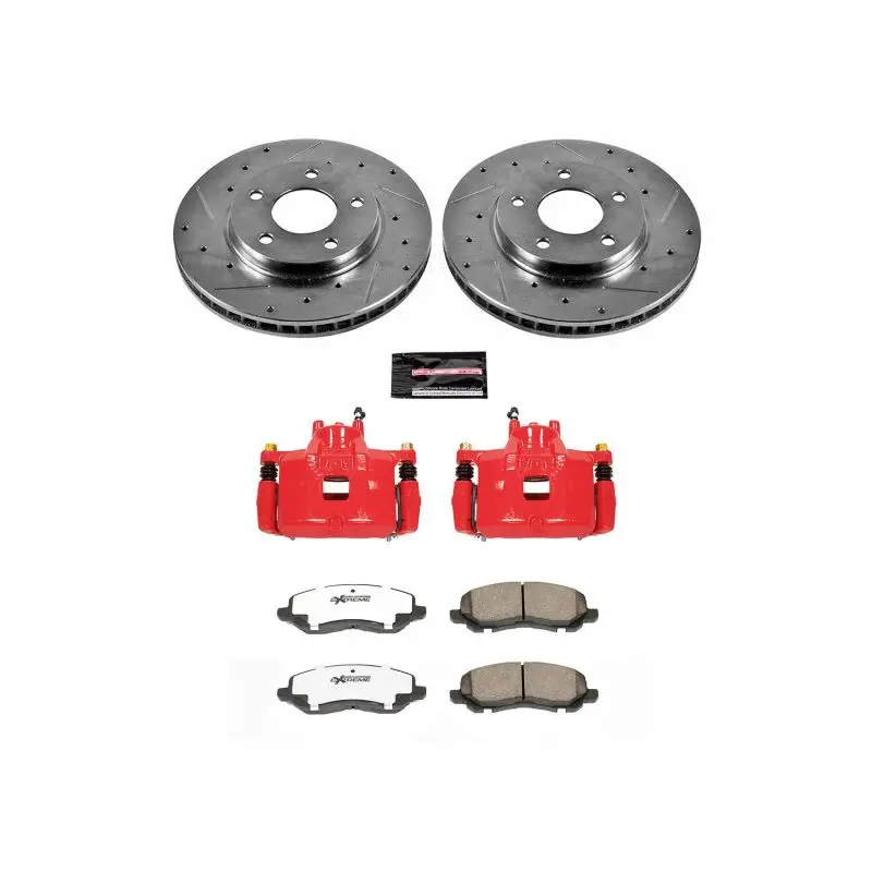 Power Stop 07-12 Dodge Caliber Front Z26 Street Warrior Brake Kit W/Calipers 1