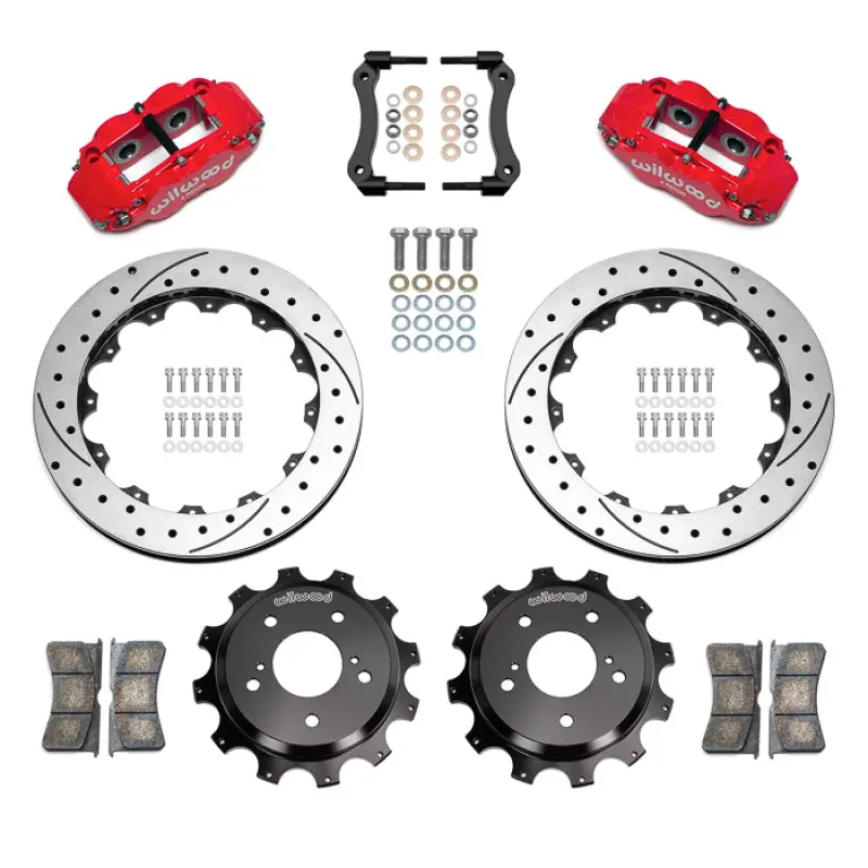 Wilwood 89-02 Nissan Skyline Superlite 4R Rear Bbk W/ 13.50In Diameter D/S Rotor - Red 1