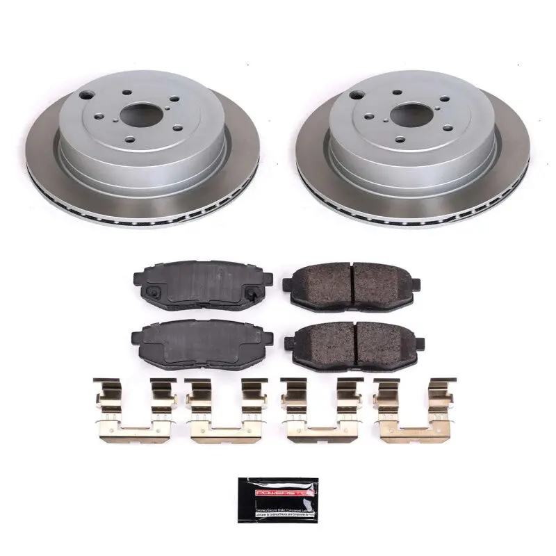 Power Stop 08-14 Subaru Tribeca Rear Semi-Coated Rotor Kit 1