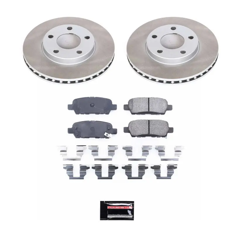 Power Stop 09-14 Nissan Maxima Rear Semi-Coated Rotor Kit 1