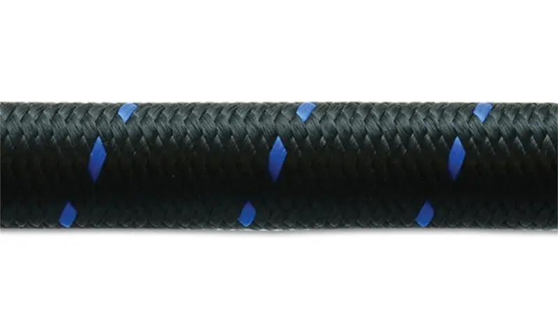 Vibrant -6 An Two-Tone Black/Blue Nylon Braided Flex Hose (20 Foot Roll) 1