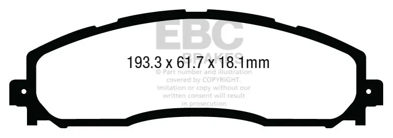 Ebc 13+ Ford F250 (Inc Super Duty) 6.2 (2Wd) Ultimax2 Rear Brake Pads 1