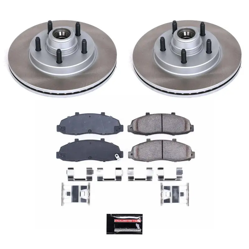 Power Stop 2002 Lincoln Blackwood Front Semi-Coated Rotor Kit 1