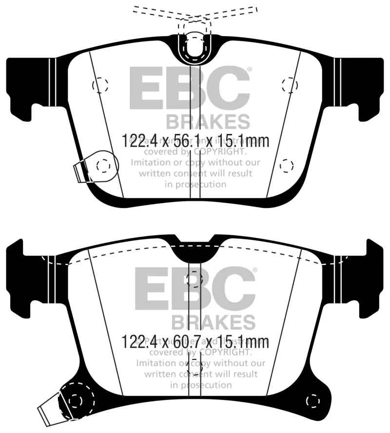 Ebc 2016+ Chrysler Pacifica (Ru) 3.6L Ultimax2 Rear Brake Pads 1
