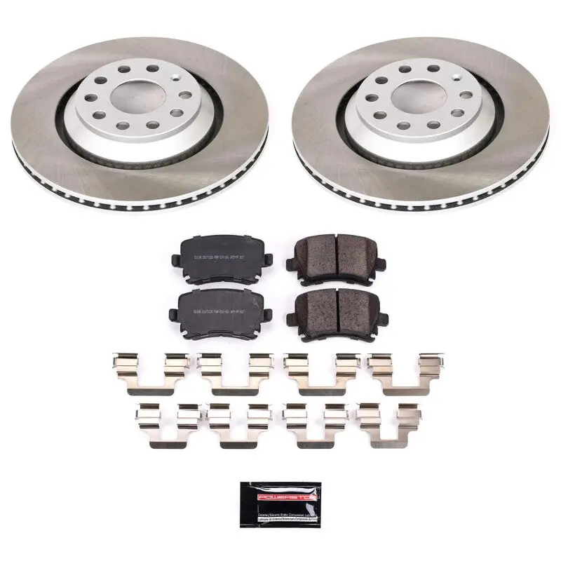 Power Stop 2008 Volkswagen R32 Rear Semi-Coated Rotor Kit 1
