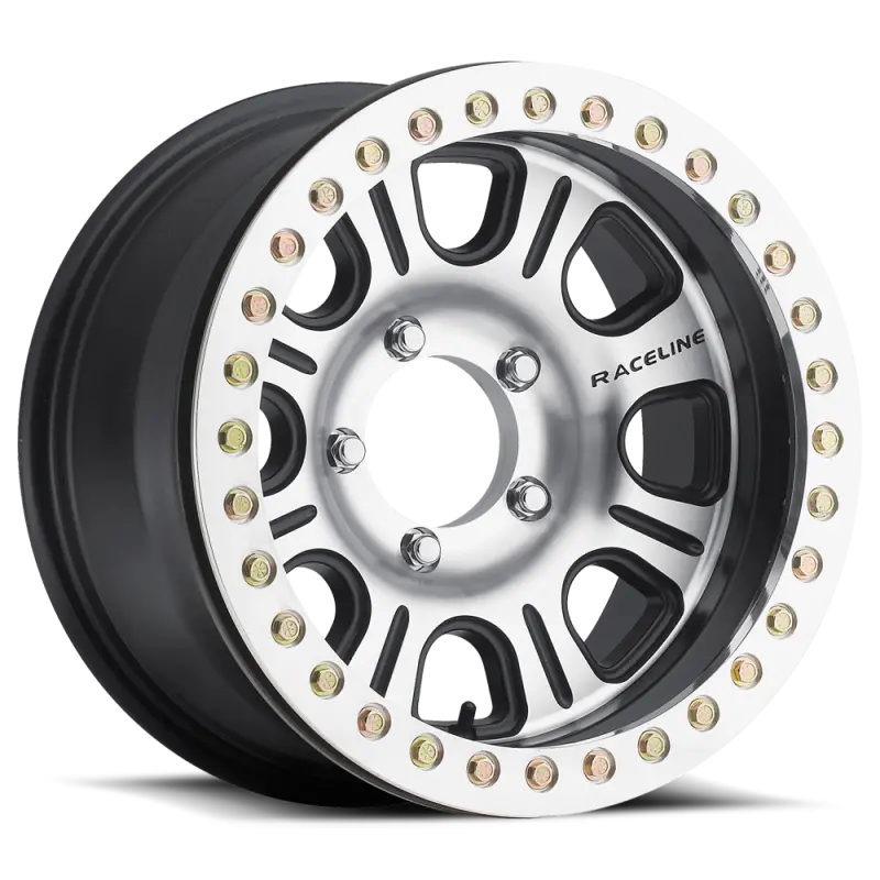 Raceline Rt232 Monster Bmf 17X8.5In / 6X6.5Dbp Bp /12Mm Offset / 107.95Mm Bore - Satin Blk Machined 1