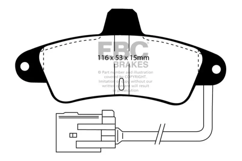 Ebc 95-00 Ford Contour 2.0 Ultimax2 Rear Brake Pads 1