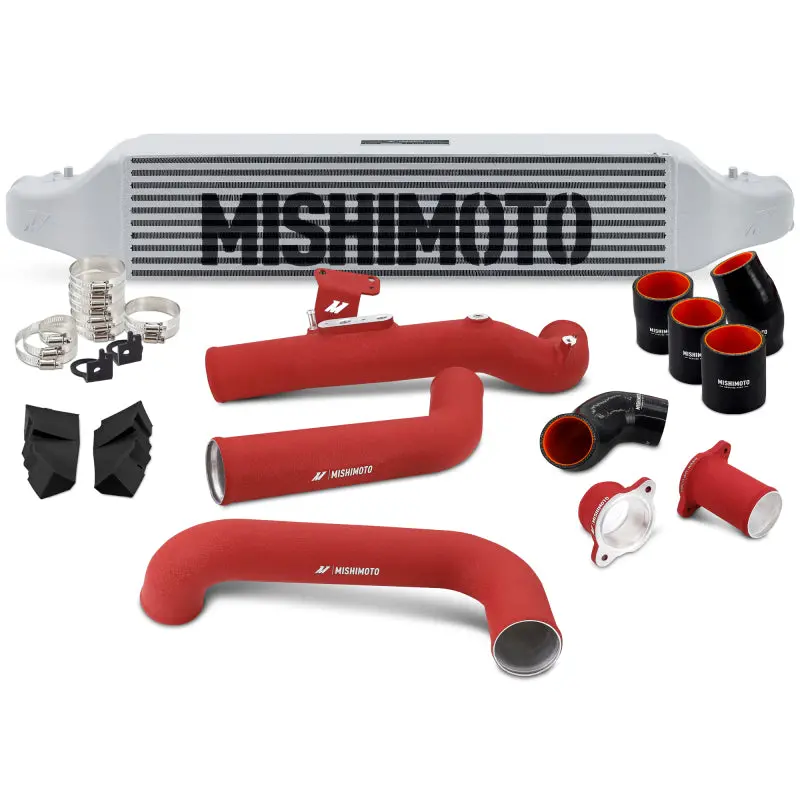 Mishimoto 2022+ Honda Civic 1.5T Intercooler Kit - Silver Intercooler - Red Pipes 1