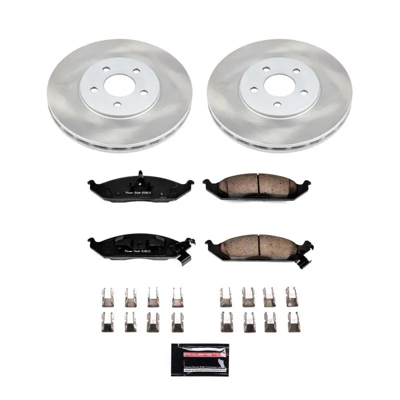 Power Stop 96-00 Plymouth Breeze Front Semi-Coated Rotor Kit 1