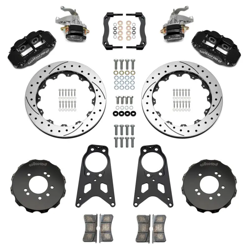 Wilwood 89-98 Nissan 240Sx Fnsl4r/Mc4 Rear Parking Bbk W/ 13.50In D/S Rotors - Black 1