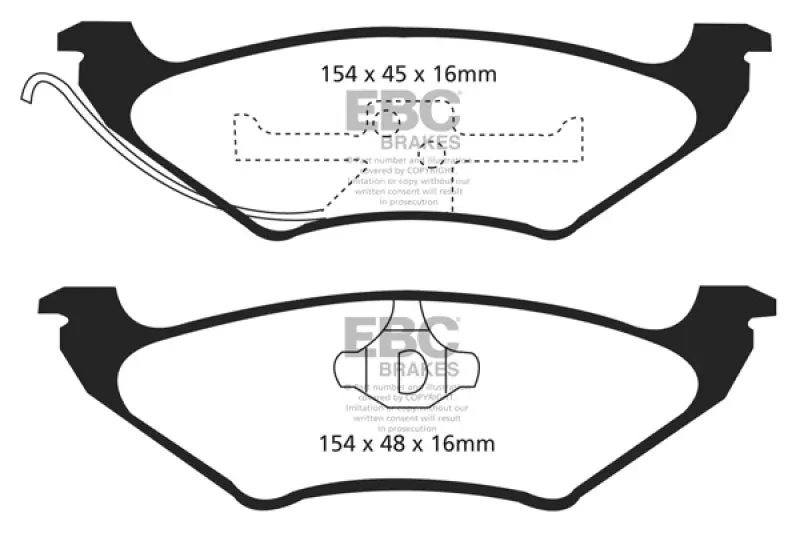 Ebc 90-94 Lincoln Town Car 4.6 Ultimax2 Rear Brake Pads 1