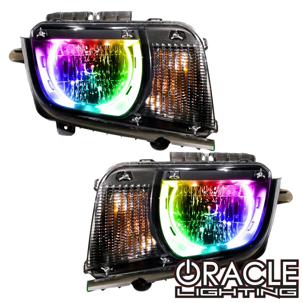Oracle Lighting 2010-2013 Chevrolet Camaro Non Rs Pre-Assembled Headlights - Dynamic Colorshift 1