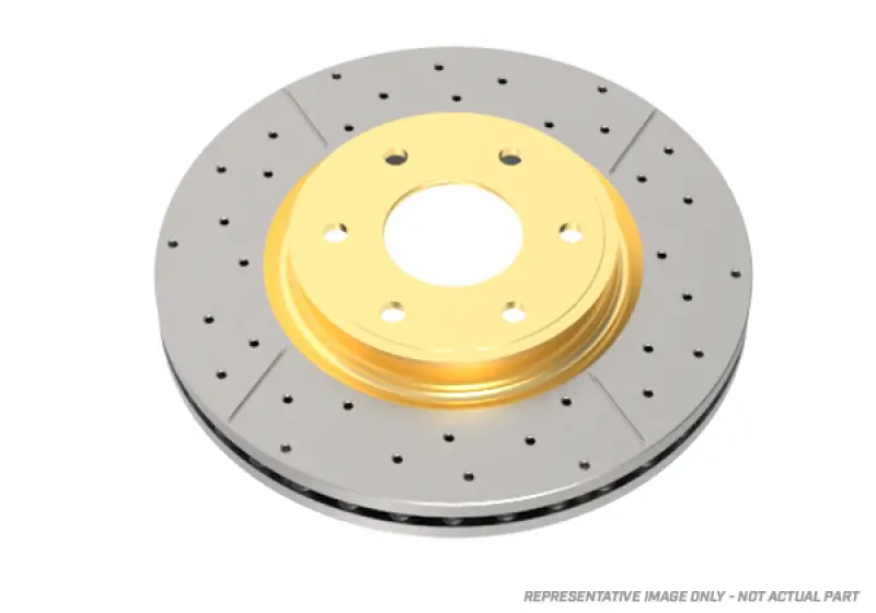 Dba 06-15 Bmw 330I E90 Sedan Rwd Rear Street Series Drilled & Slotted Rotor W/Gold Hat 1