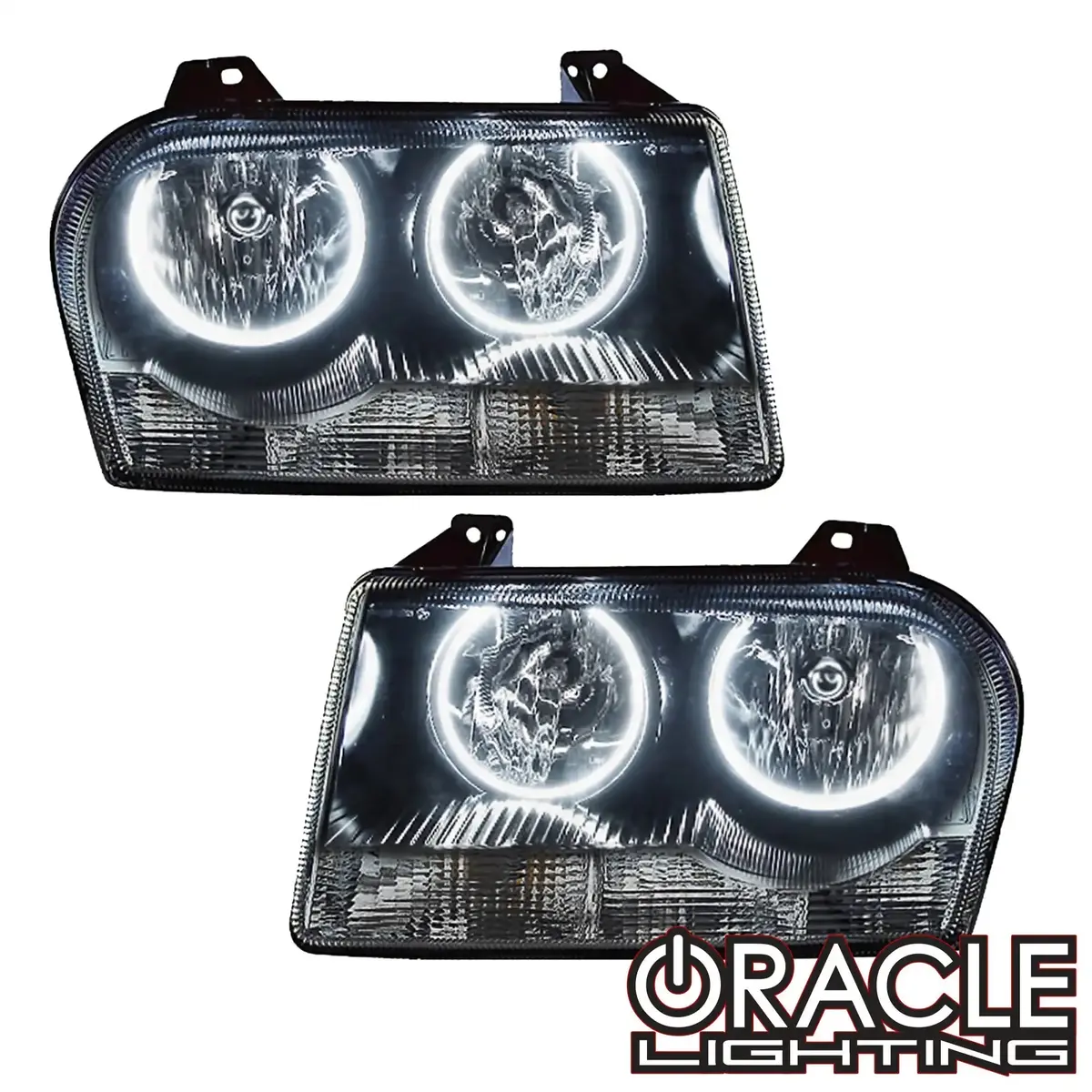 Oracle Lighting 2005-2010 Chrysler 300 Base V6 Pre-Assembled Halo Headlights - Non Hid - Chrome Housing 1