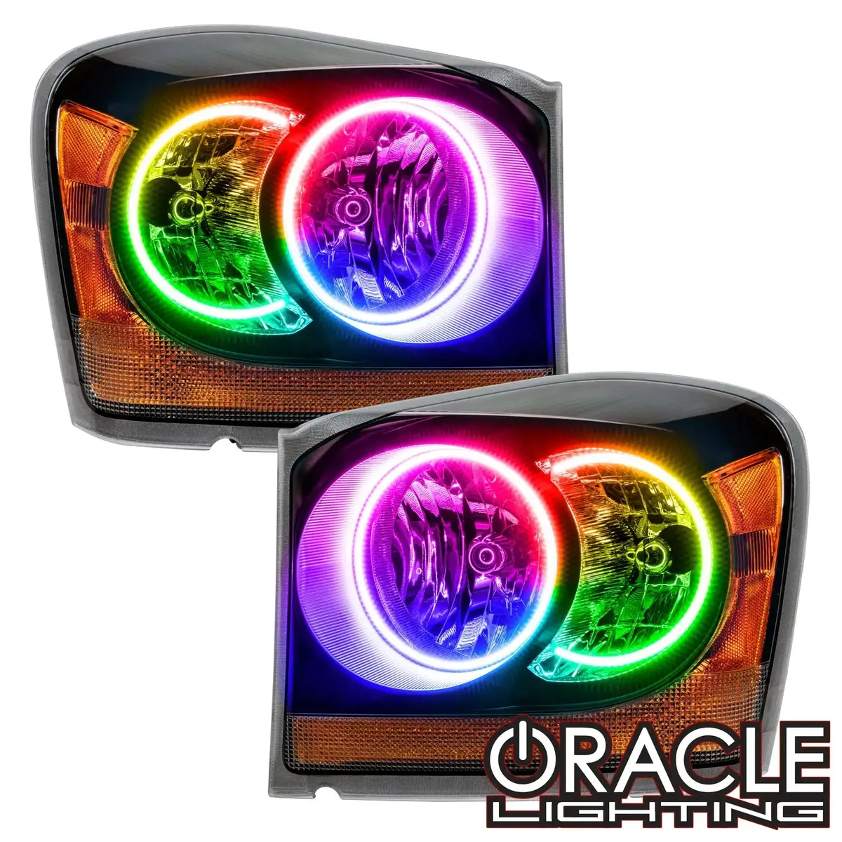 Oracle Lighting 2004-2006 Dodge Durango Pre-Assembled Halo Headlights - Black Housing 1