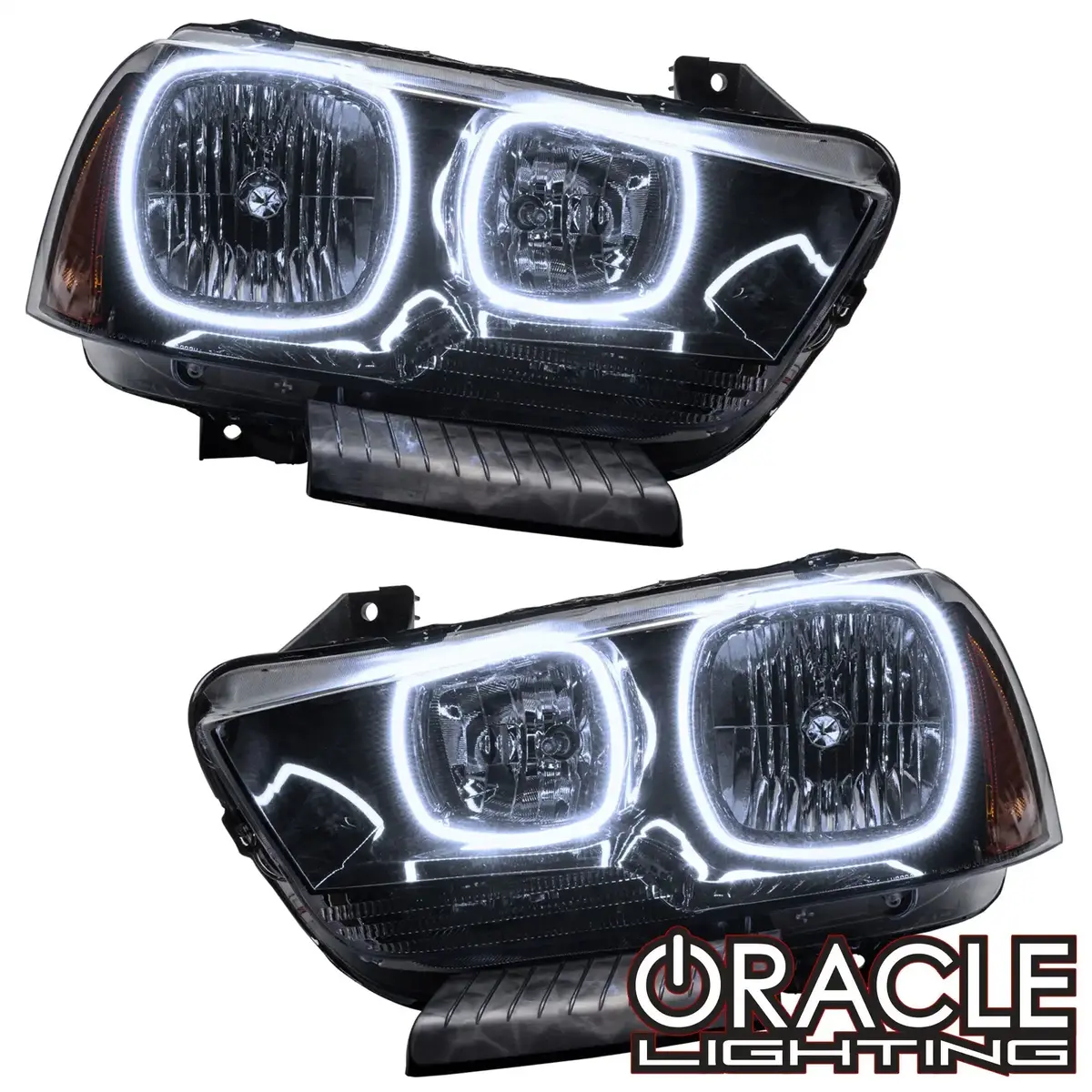Oracle Lighting 2011-2014 Dodge Charger Pre-Assembled Halo Headlights - Non Hid - Black Housing 1