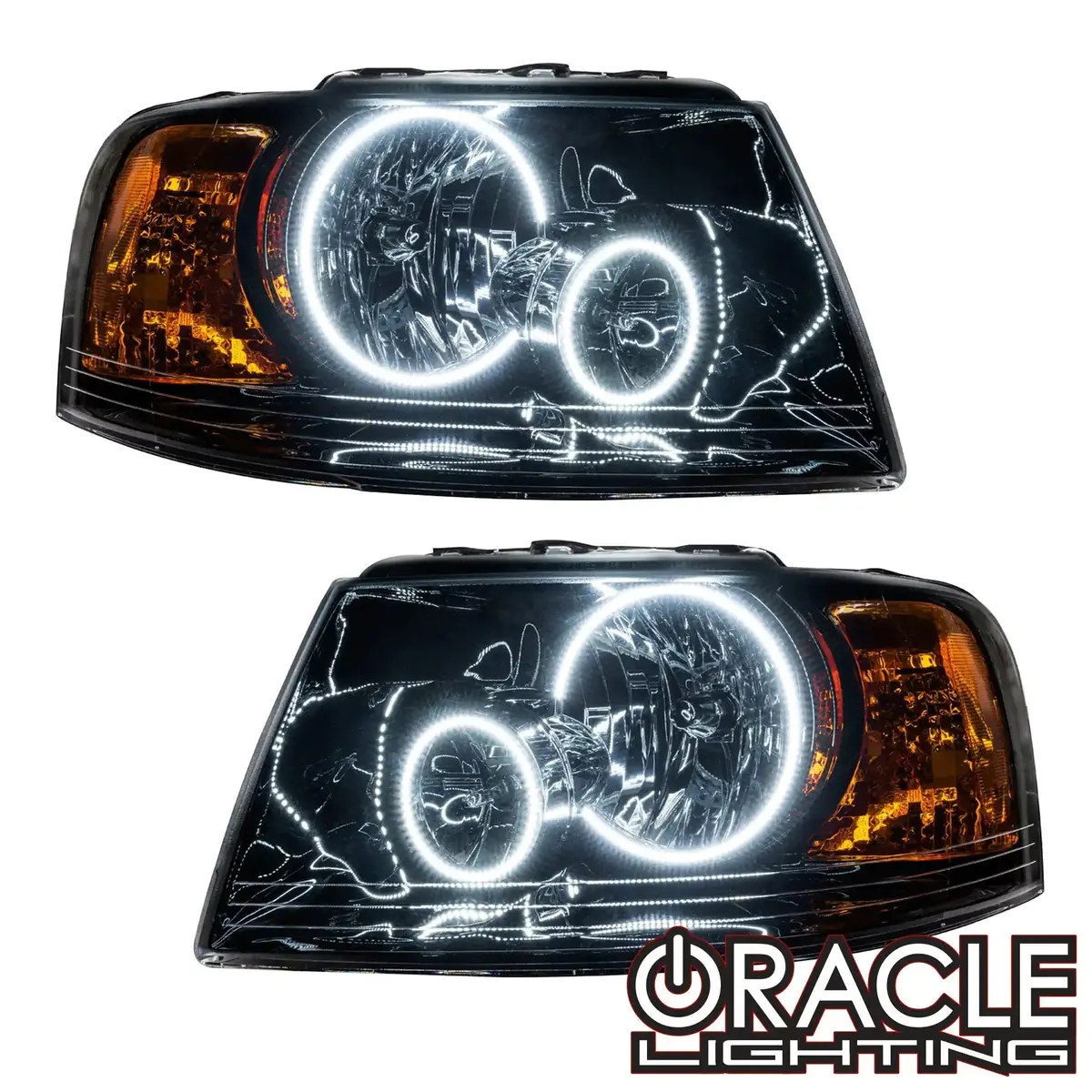 Oracle Lighting 2003-2006 Ford Expedition Pre-Assembled Halo Headlights - Black Housing 1