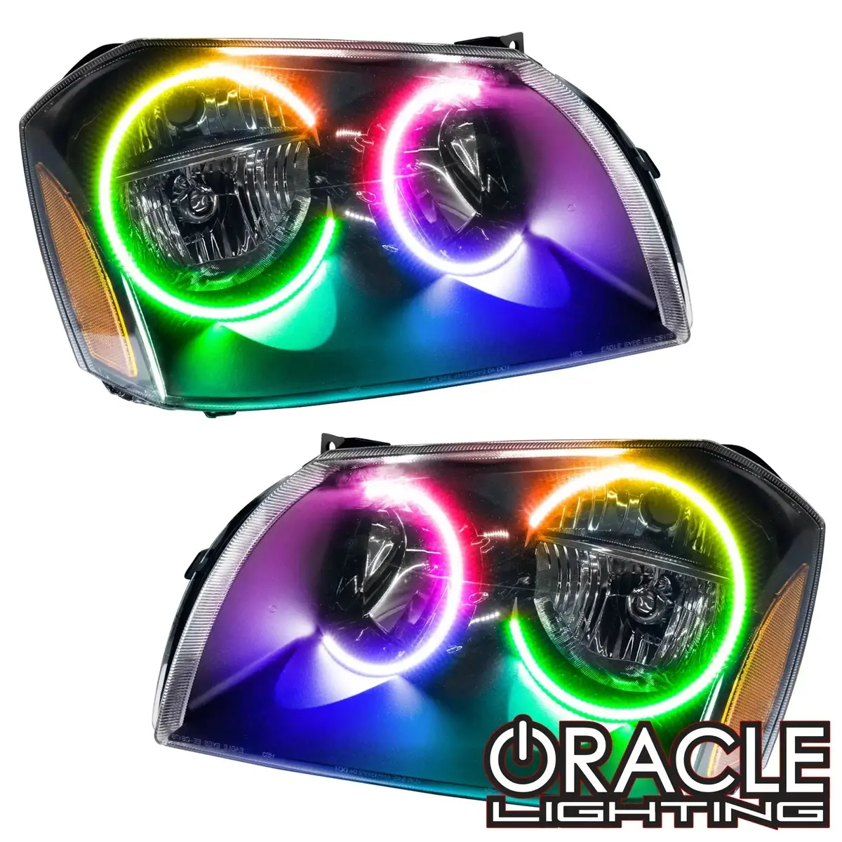 Oracle Lighting 2005-2007 Dodge Magnum Pre-Assembled Halo Headlights - Black Housing 1