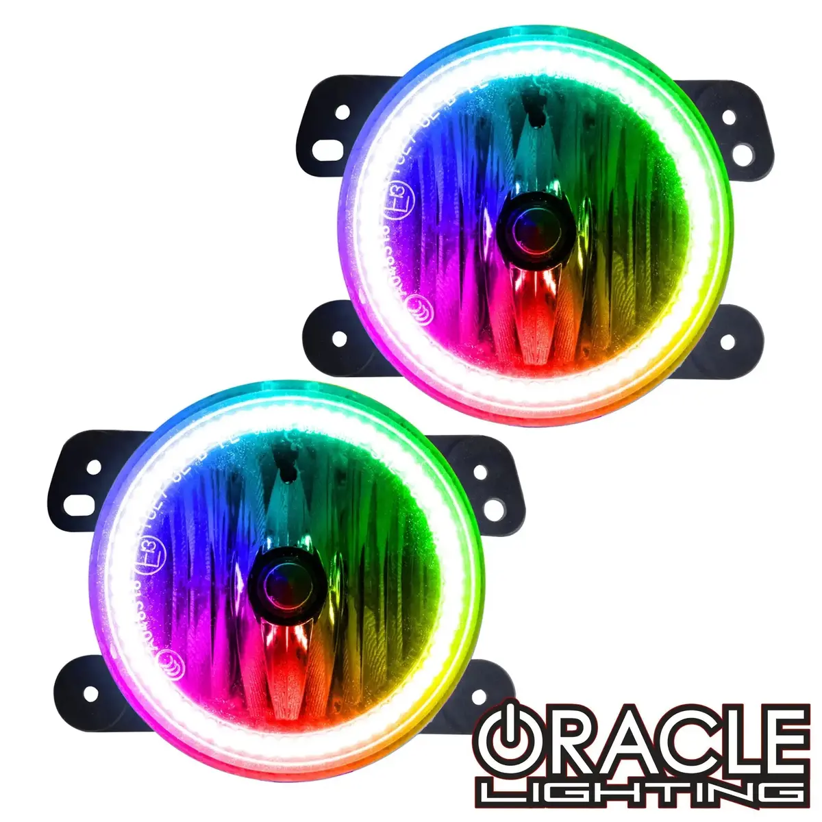2007-2015 Jeep Wrangler Pre-Assembled Fog Lights - Dynamic Colorshift 1