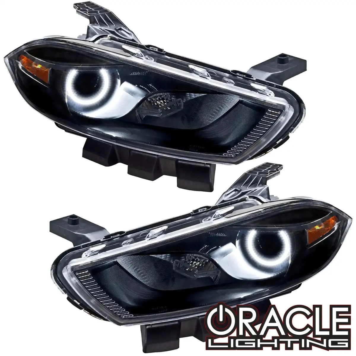 Oracle Lighting 2013-2016 Dodge Dart Pre-Assembled Halo Headlights - Black Housing (Halogen Style) 1