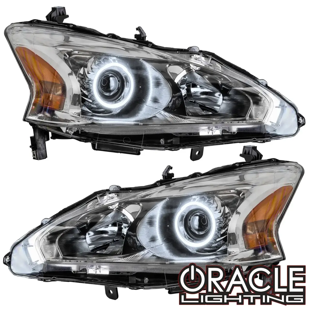 Oracle Lighting 2013-2015 Nissan Altima Sedan Pre-Assembled Halo Headlights - (Halogen) 1