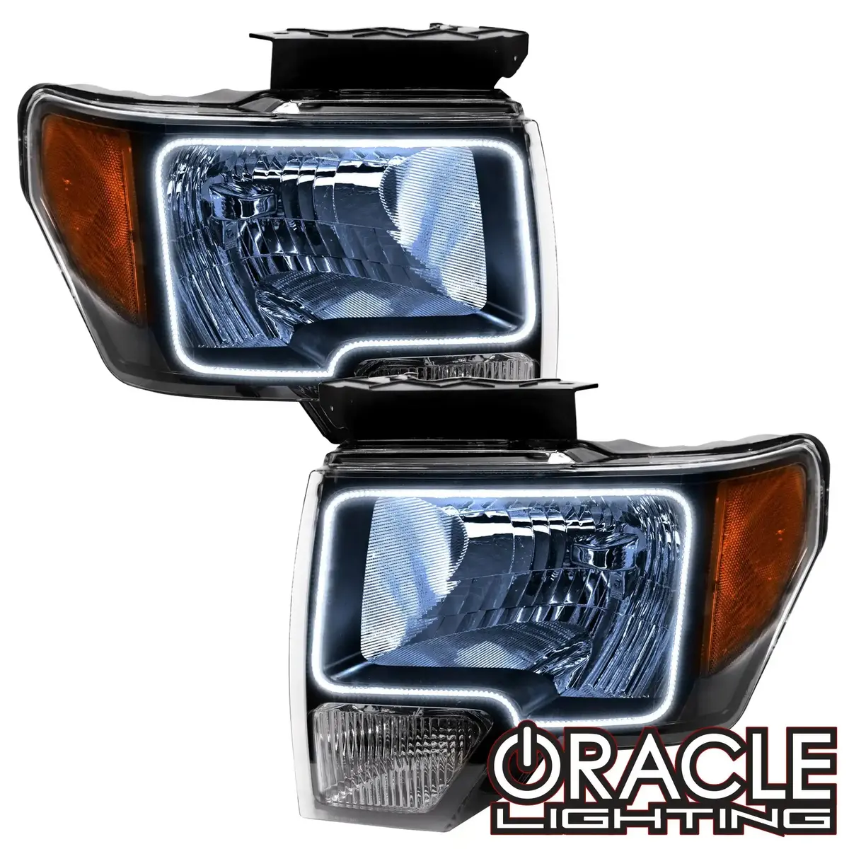 Oracle Lighting 2009-2014 Ford F-150 Pre-Assembled Halo Headlights - Black Housing 1