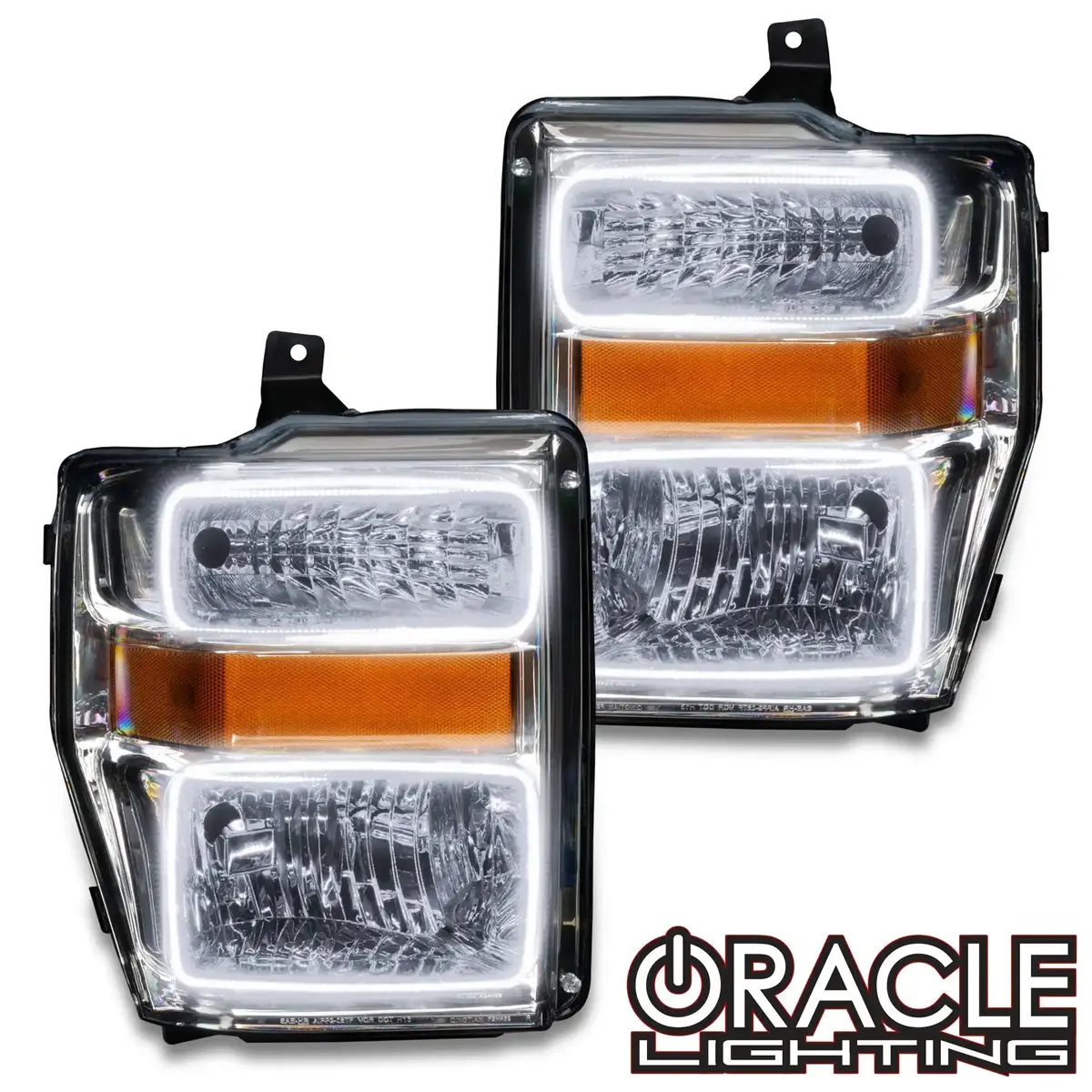 Oracle Lighting 2008-2010 Ford F-250/F-350 Super Duty Pre-Assembled Halo Headlights - Chrome Housing 1