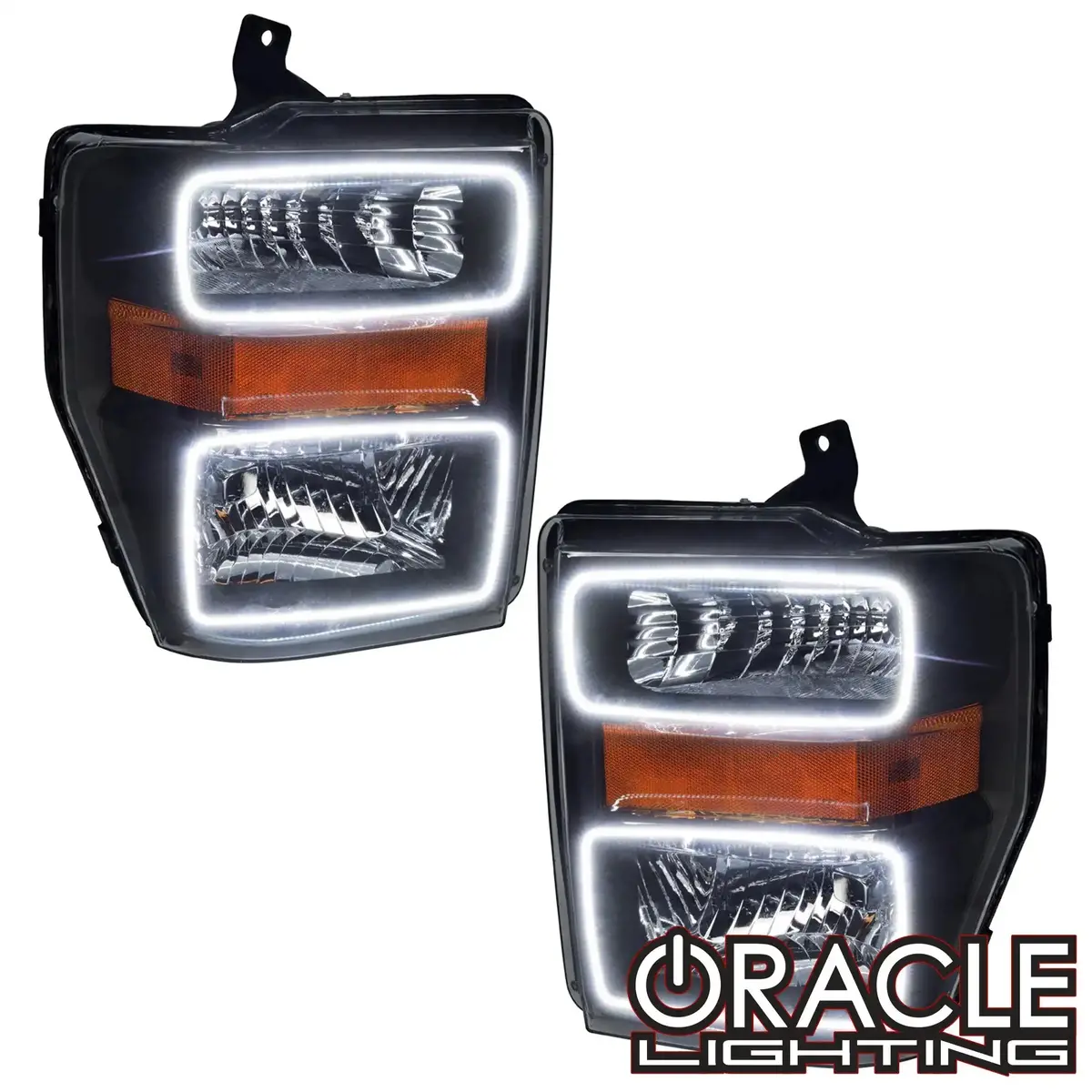 Oracle Lighting 2008-2010 Ford F-250/F-350 Super Duty Pre-Assembled Halo Headlights - Black 1