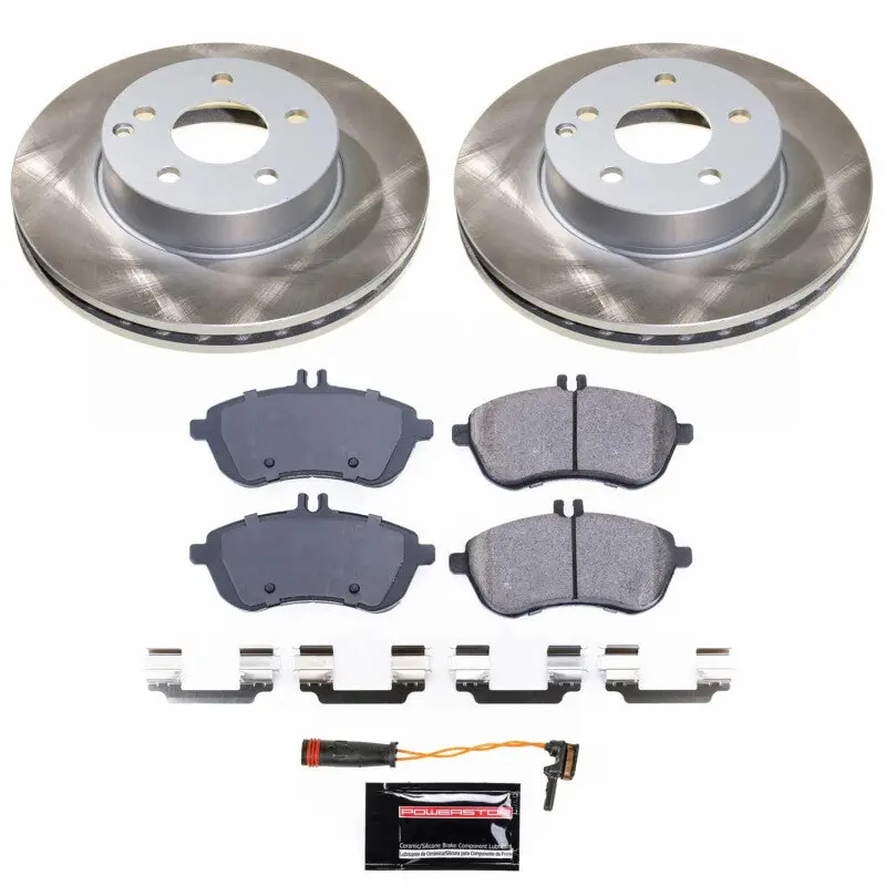 Power Stop 12-15 Mercedes-Benz Slk250 Front Semi-Coated Rotor Kit 1