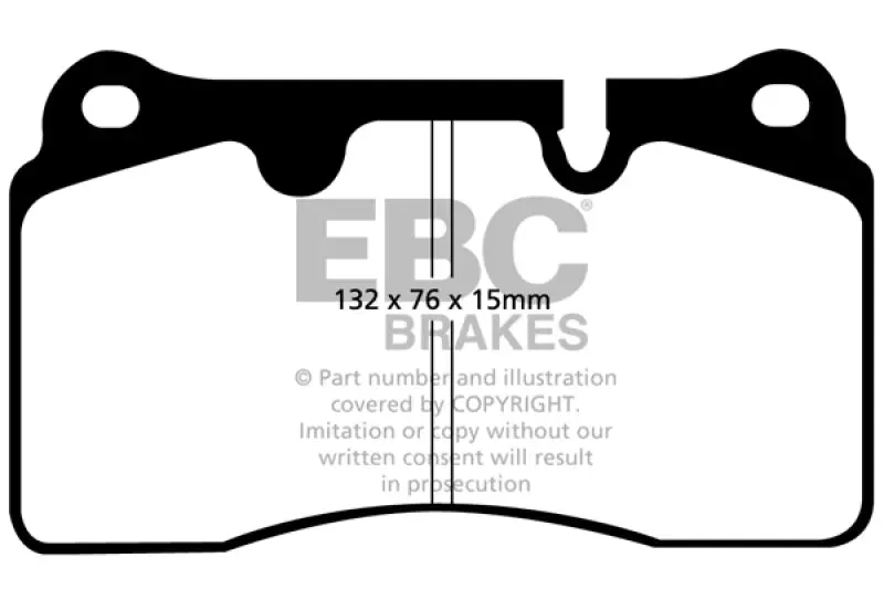 Ebc 06-09 Volkswagen Touareg 3.6 (2 Pin Holes At Top Of Backplate) Ultimax2 Front Brake Pads 1