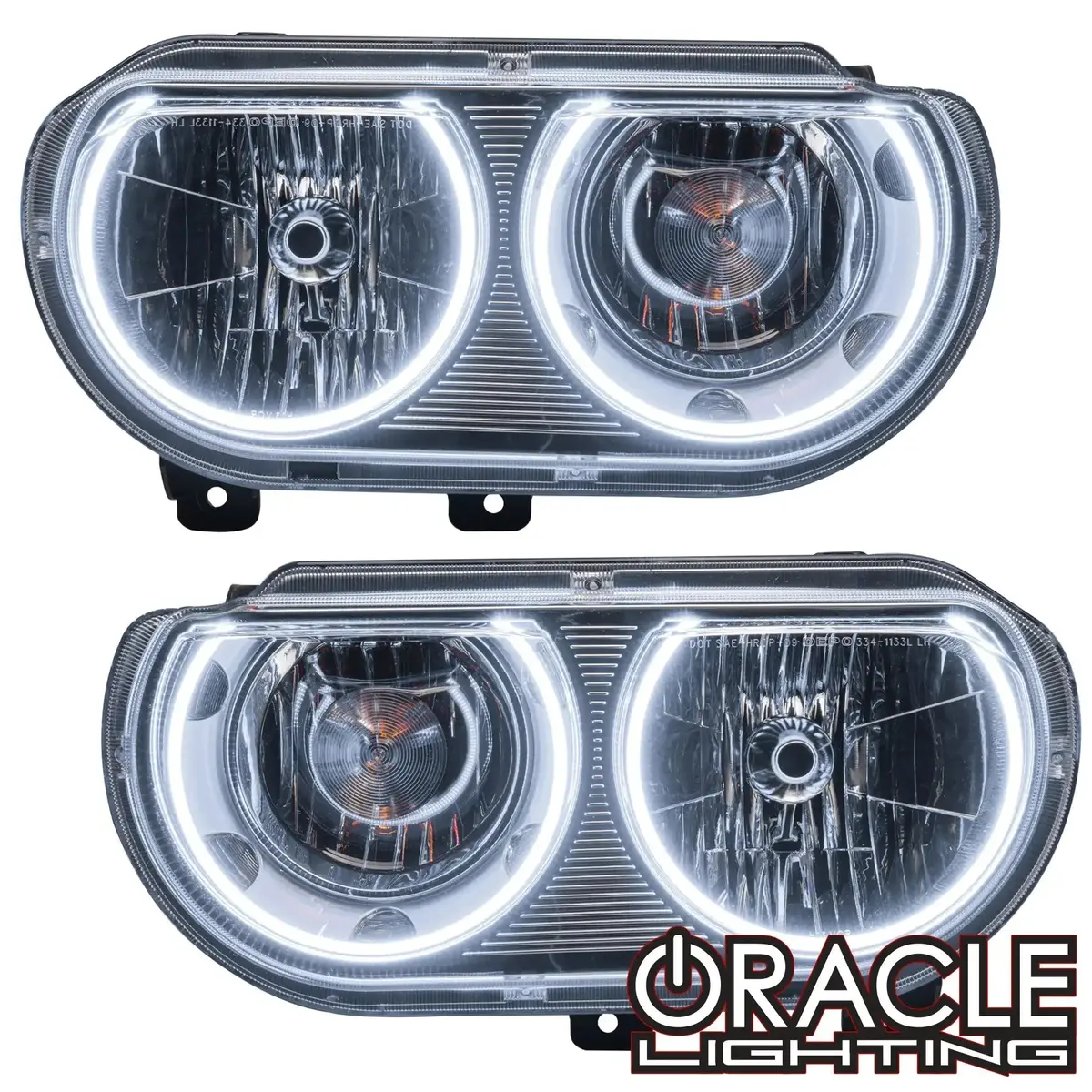 Oracle Lighting 2008-2014 Dodge Challenger Pre-Assembled Halo Headlights - Non Hid - Chrome 1