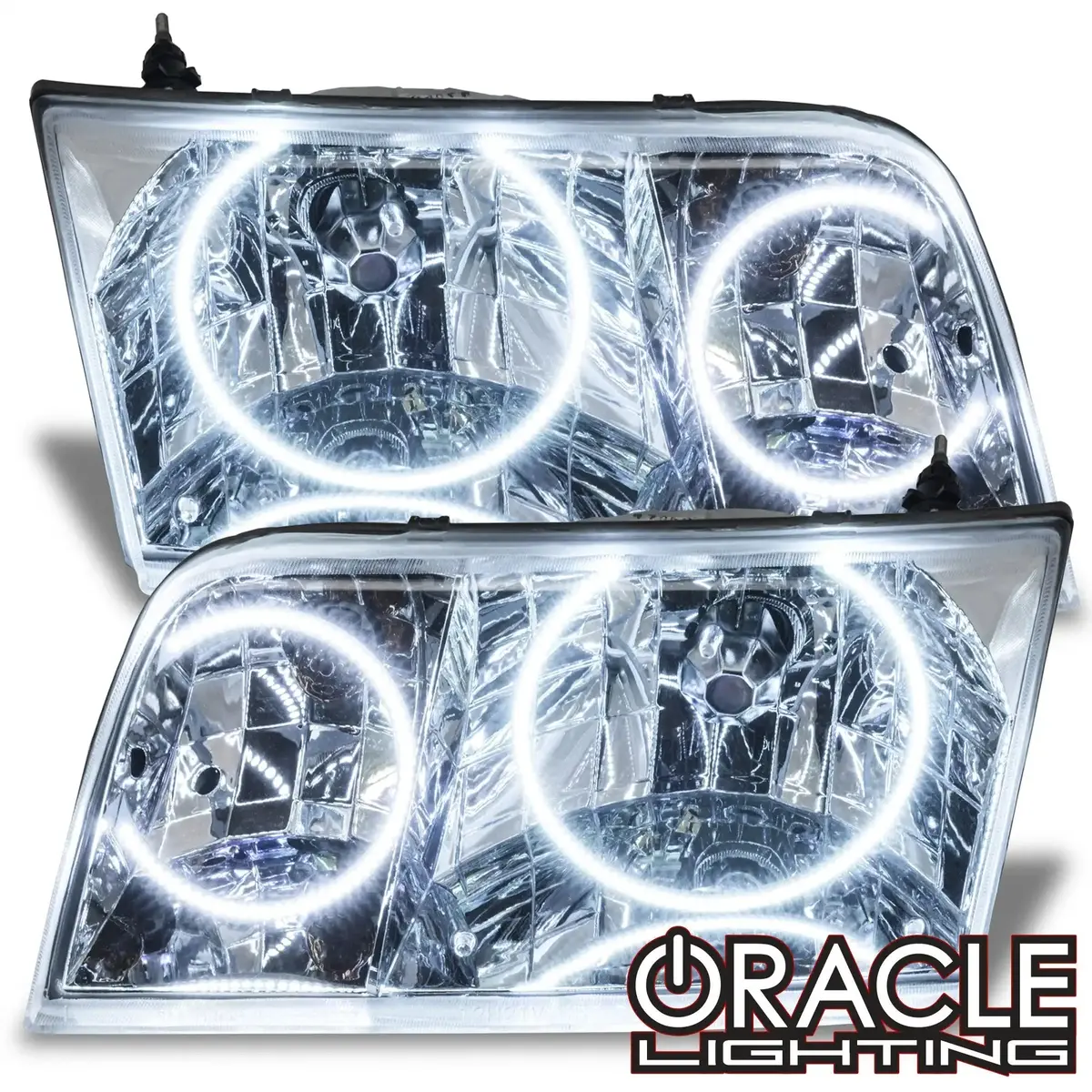 Oracle Lighting 1998-2011 Ford Crown Victoria Pre-Assembled Halo Headlights - Halogen - Chrome Housing 1