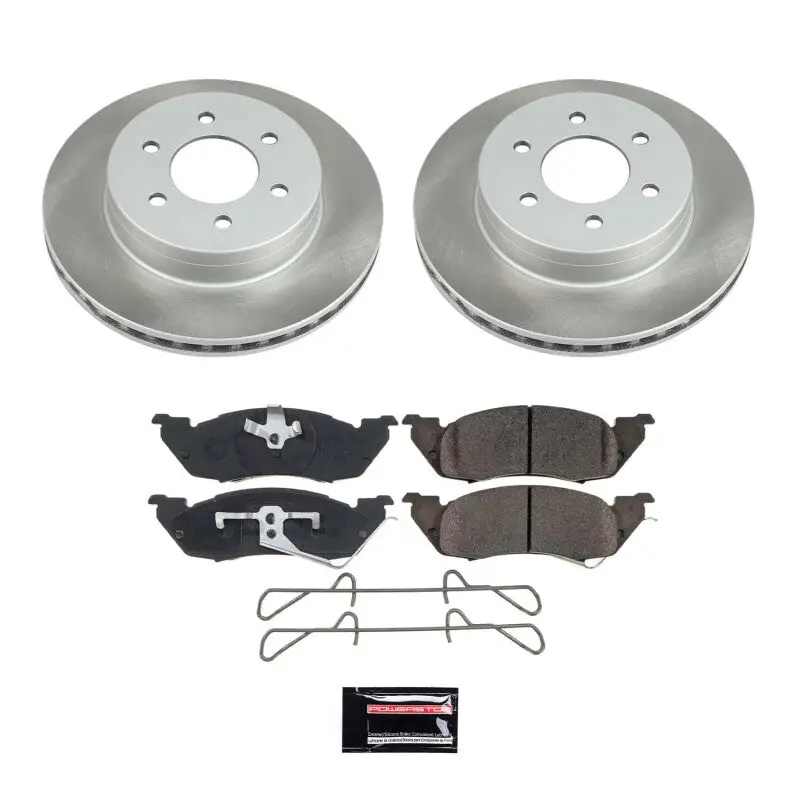 Power Stop 97-98 Dodge Dakota Front Semi-Coated Rotor Kit 1