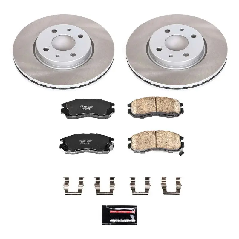 Power Stop 93-95 Eagle Summit Front Semi-Coated Rotor Kit 1