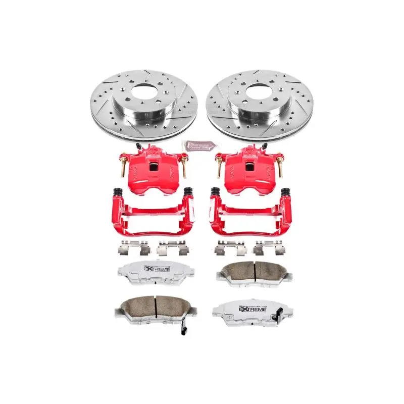 Power Stop 07-08 Honda Fit Front Z26 Street Warrior Brake Kit W/Calipers 1