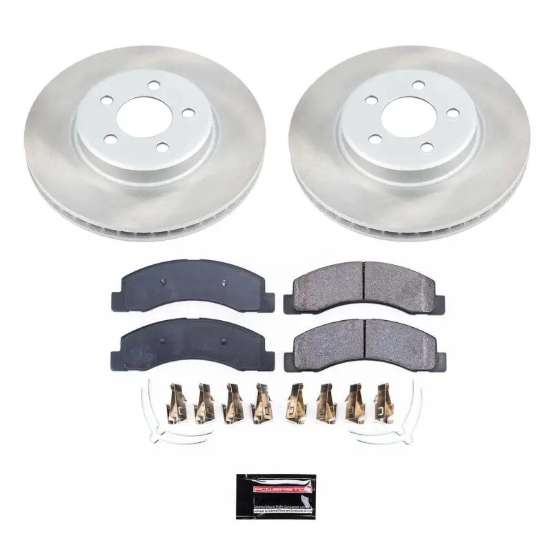 Power Stop 99-04 Ford F-350 Super Duty Front Semi-Coated Rotor Kit 1