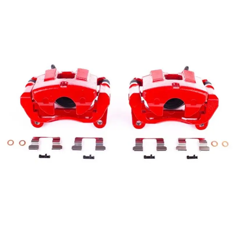 Power Stop 14-18 Jeep Cherokee Front Red Calipers W/Brackets - Pair 1