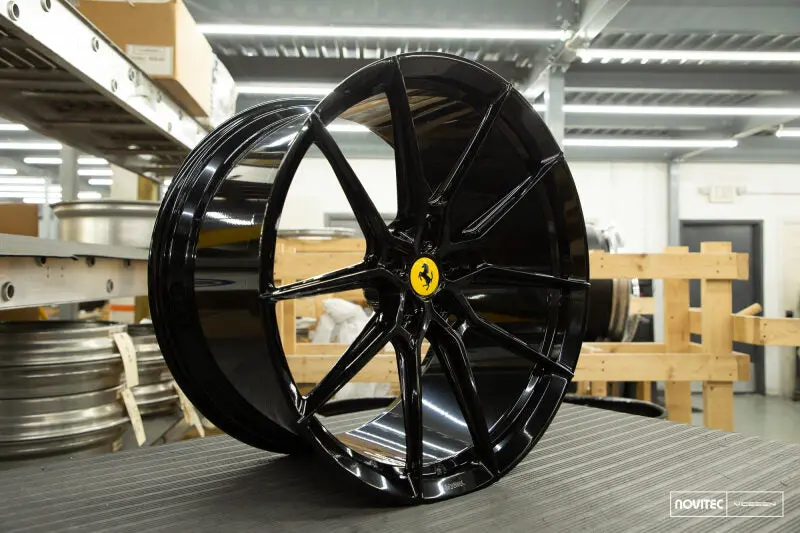 Vossen X Novitec Nf9 22X12in - 5X114.3 Bp - Et49 - Gloss Black Ferrari 458 Rear Wheel 1