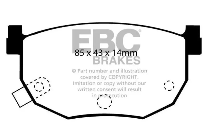 Ebc 99-01 Hyundai Elantra 2.0 Ultimax2 Rear Brake Pads 1