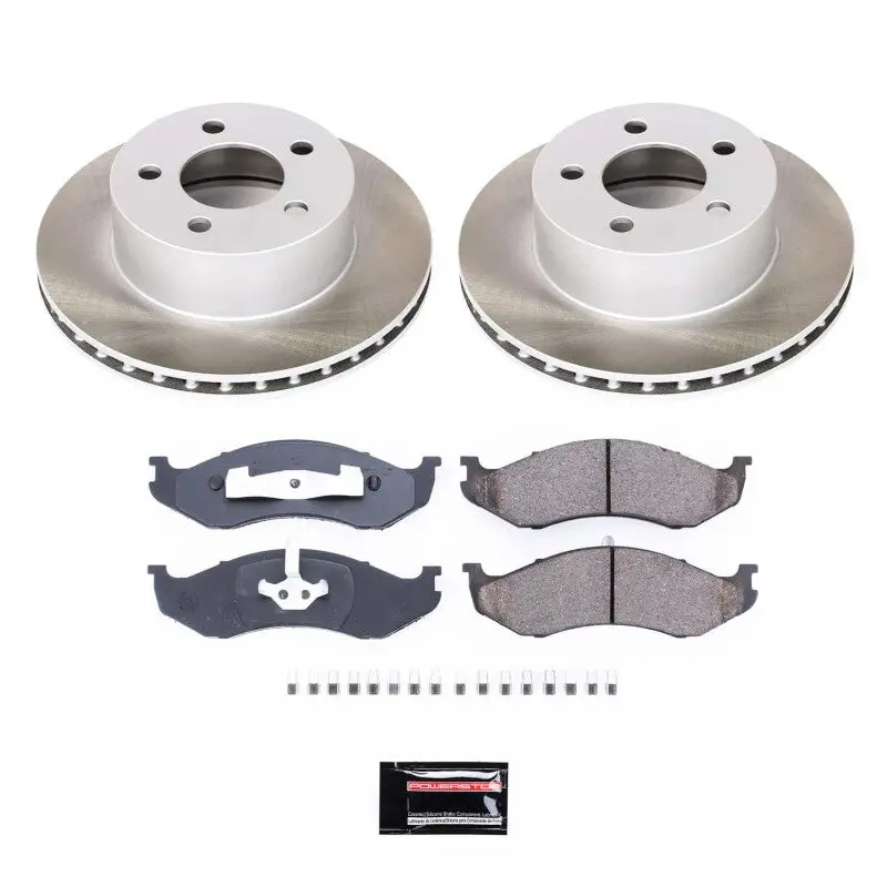 Power Stop 97-99 Jeep Wrangler Front Semi-Coated Rotor Kit 1