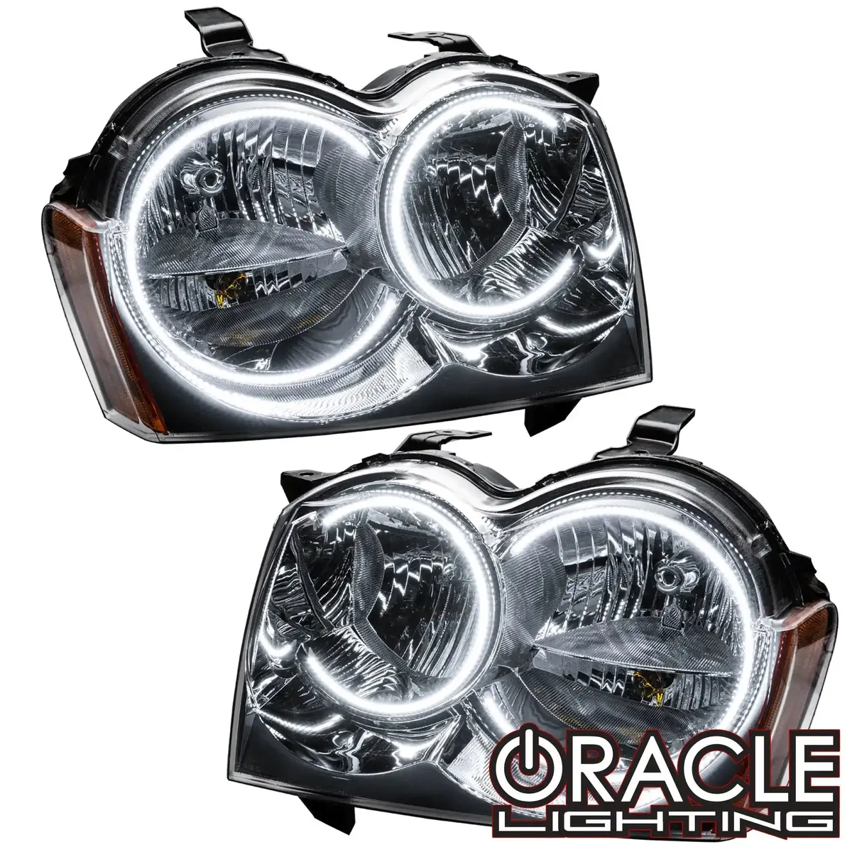 2005-2007 Jeep Grand Cherokee Pre-Assembled Headlights - Non Hid - Chrome 1