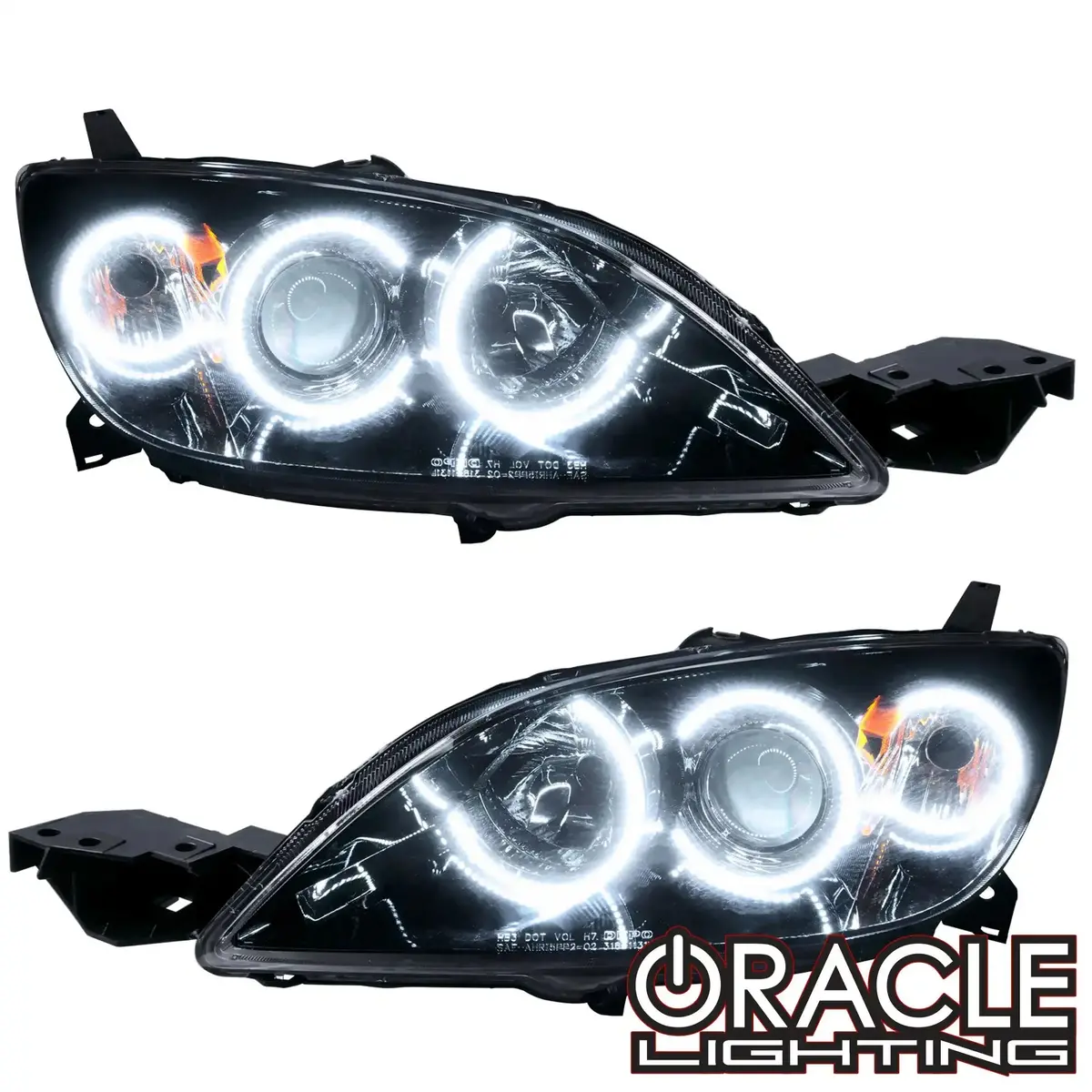 Oracle Lighting 2004-2009 Mazda 3 Pre-Assembled Halo Headlights - 4Dr Halogen Style 1